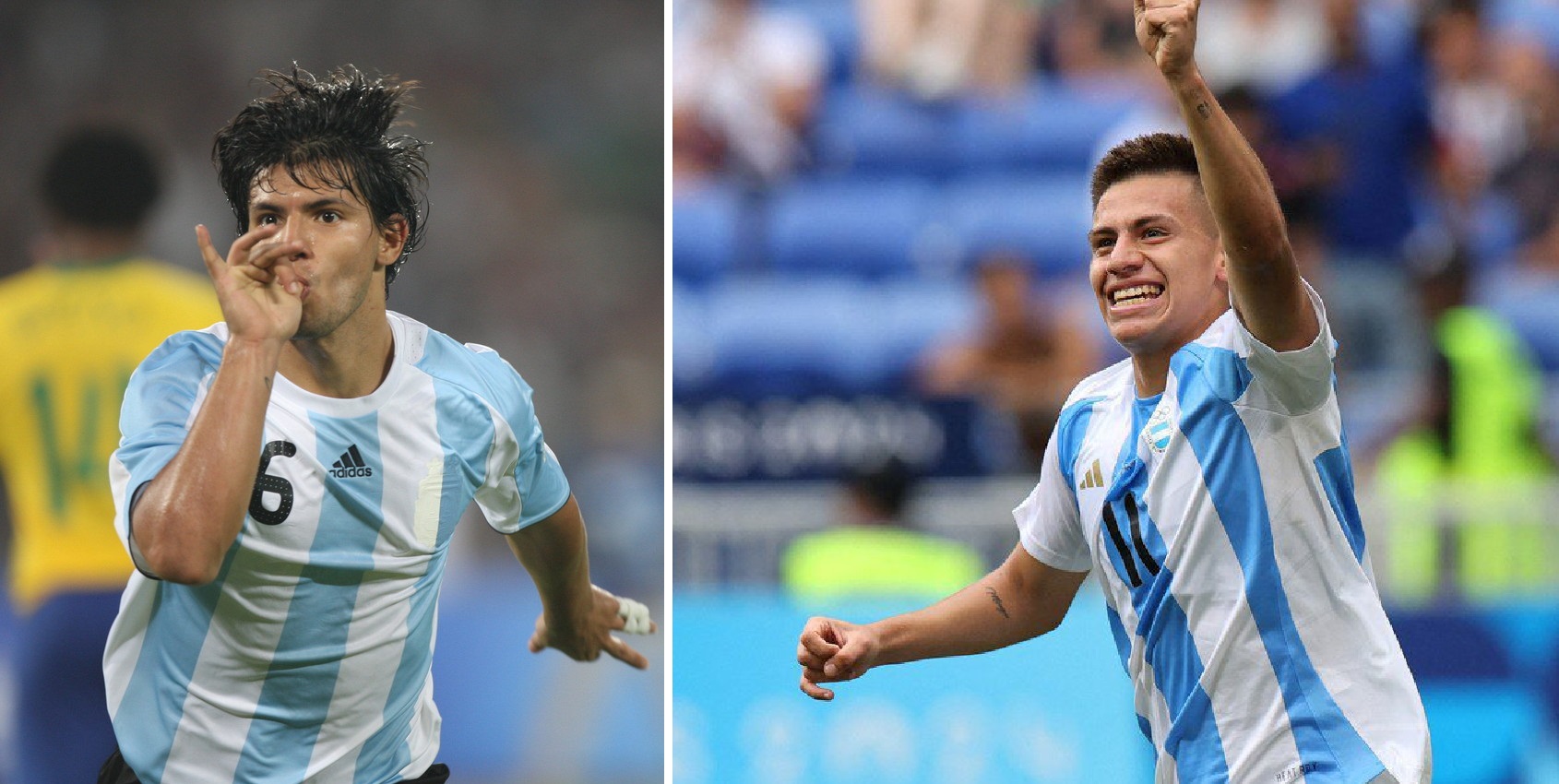 La marca del Kun Agüero que el “Diablito” Echeverri superó