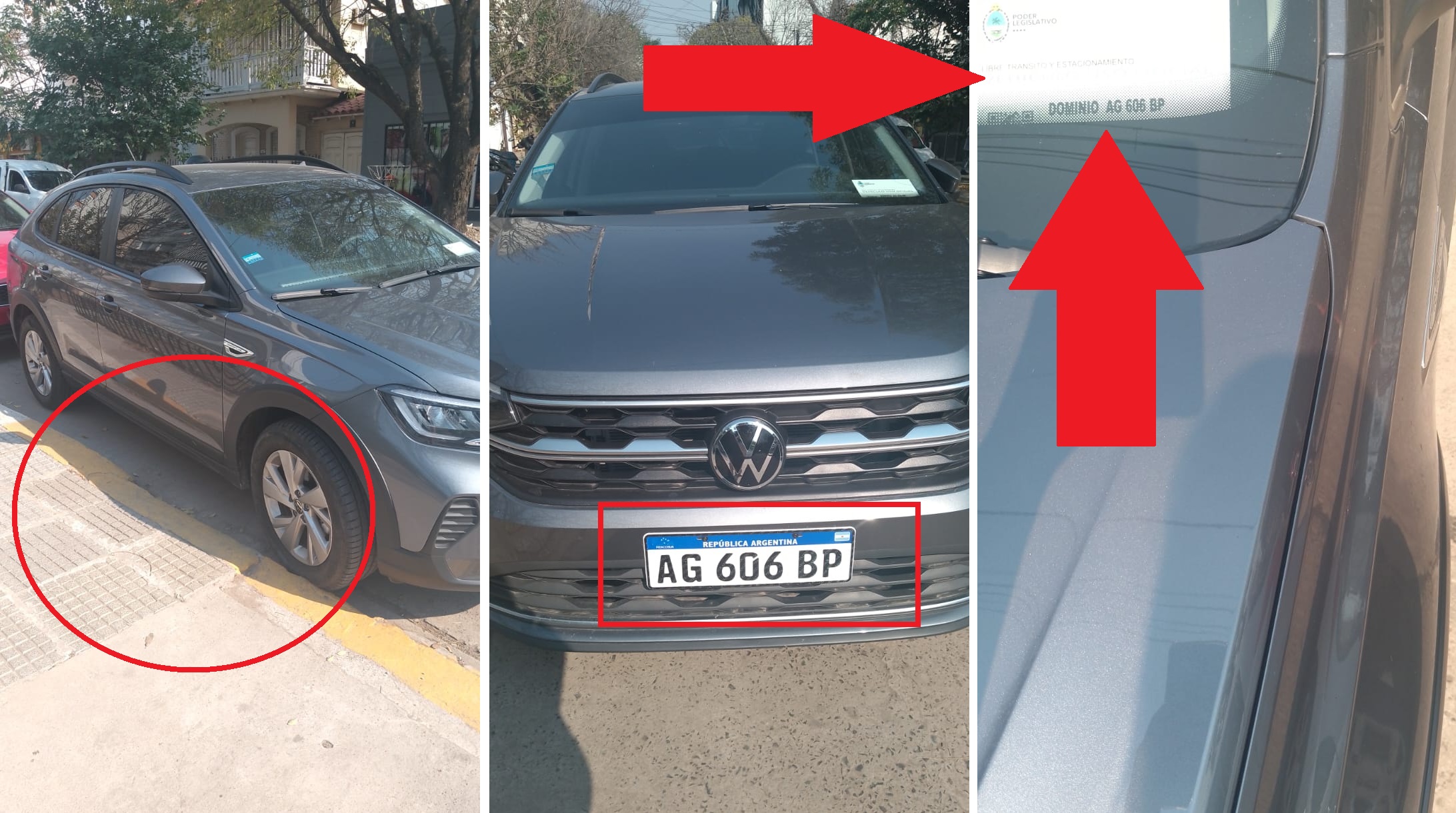 En infracción contra la inclusión: estacionaron auto oficial del Poder Legislativo delante de una rampa para discapacitados