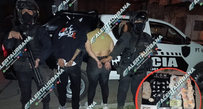Resistencia: demoran a una pareja por tener droga y un arma de fuego en su poder