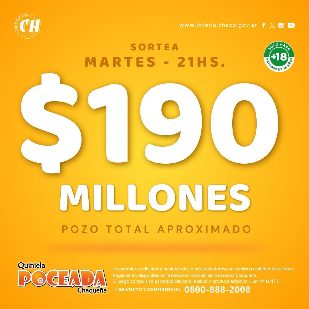 Poceada récord: hoy se sortea la cifra más alta de la historia