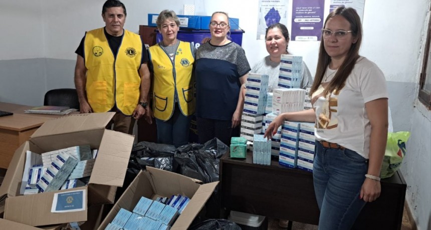 El Club de Leones donó medicamentos, plantines y una bandera a Pampa del Infierno  