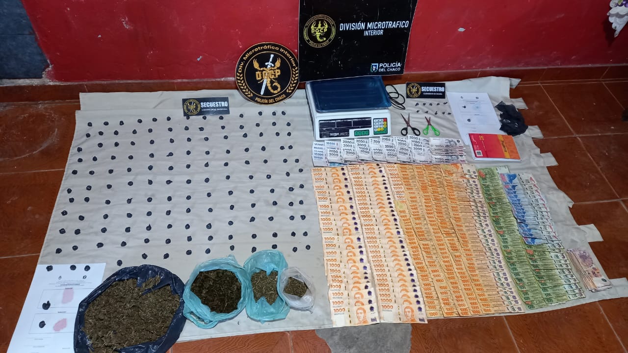 Secuestraron cocaína, marihuana y dinero en el barrio San Cayetano de Sáenz Peña