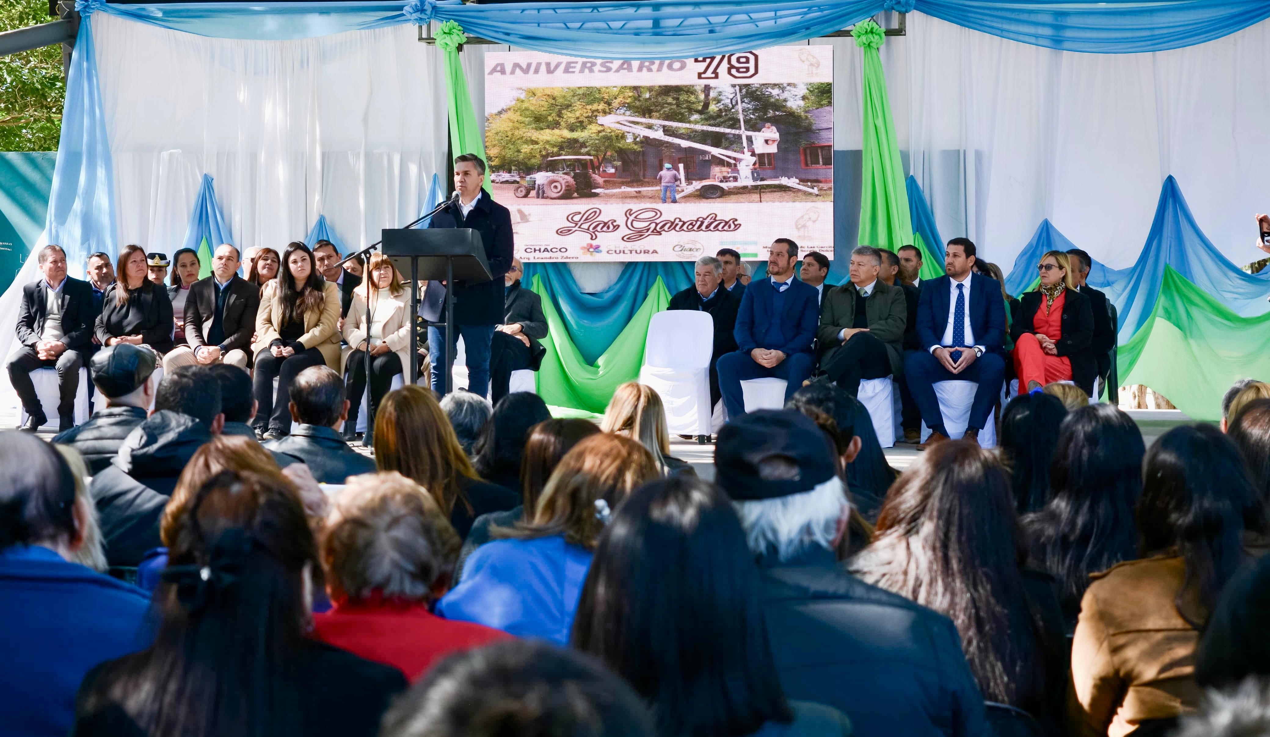 Zdero inauguró obras en los festejos por los 79 años de Las Garcitas