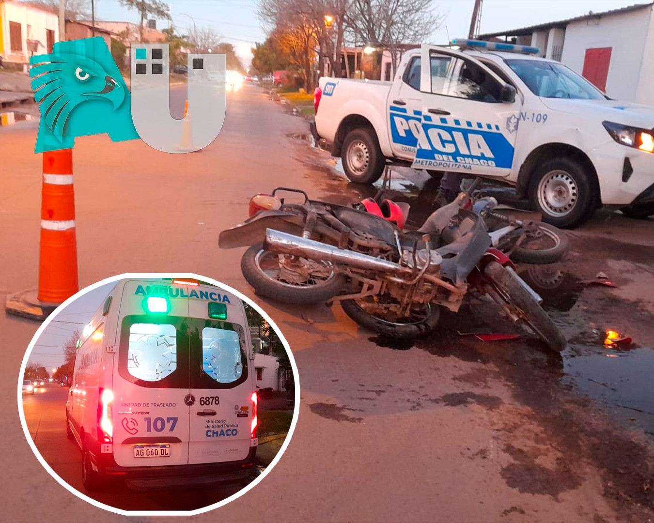Choque entre motos en Villa Itatí: la poca iluminación y un árbol que dificulta la visión, las causales