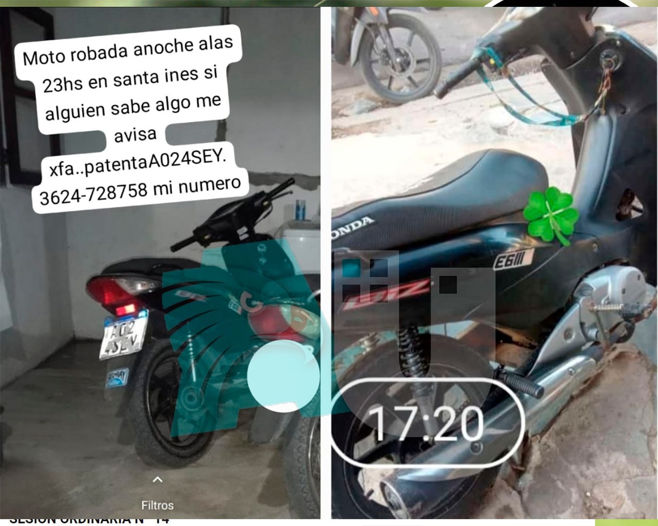 Le robaron la moto y pide ayuda para recuperarla