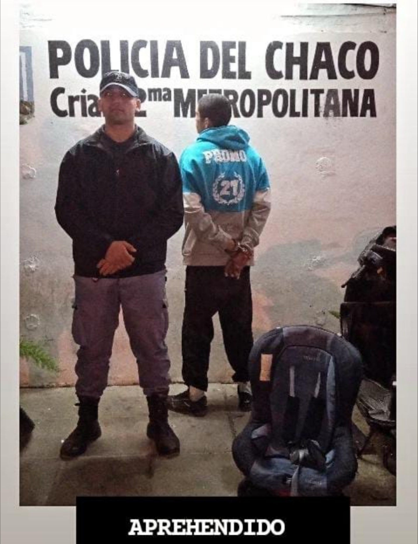 Robó una butaca para niños pero cayó a pocas cuadras