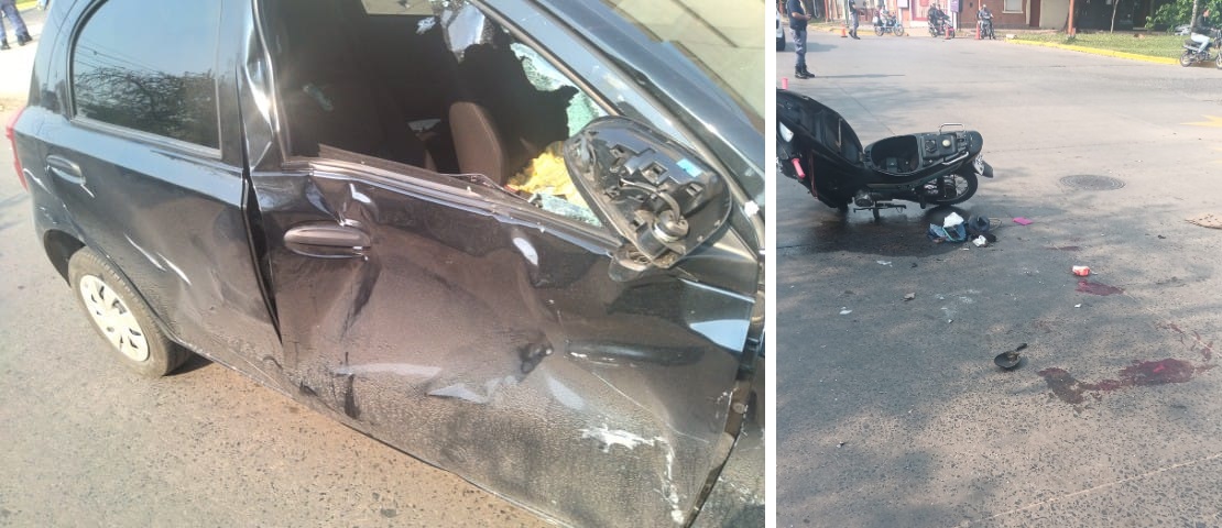 Dos heridos tras chocar contra un auto en una de las esquinas “calientes” de Resistencia