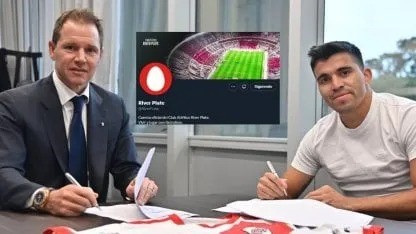 ¡Cuánta originalidad! River puso un huevo en su cuenta de X para presentar a Acuña