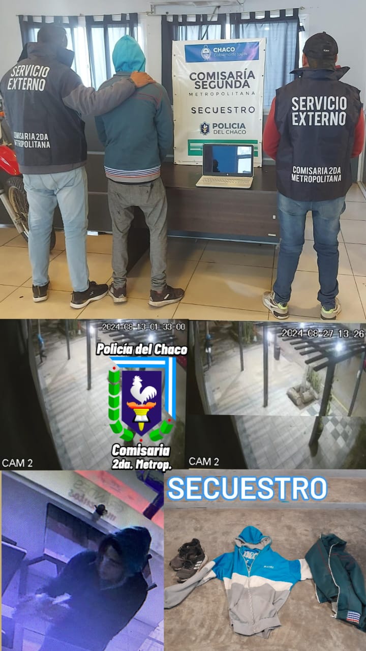 Detienen a un joven involucrado en un robo a un comercio y recuperan una notebook