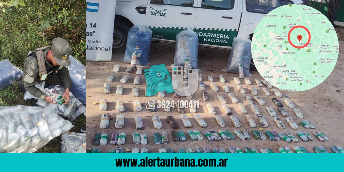 Incautan 120 kilos de hoja de coca a la vera del Río Bermejo arrojados desde una camioneta que embistió un control