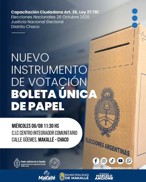  Municipalidad de Makallé: capacitación sobre la Boleta Única de Papel