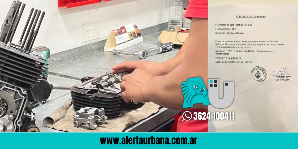 Abren inscripciones para el curso de Auxiliar de Motores Nafteros en Barranqueras 
