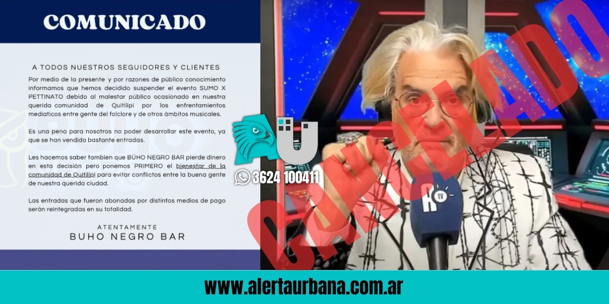 No vengas: cancelan show de Pettinato en Quitilipi tras criticar al folclore