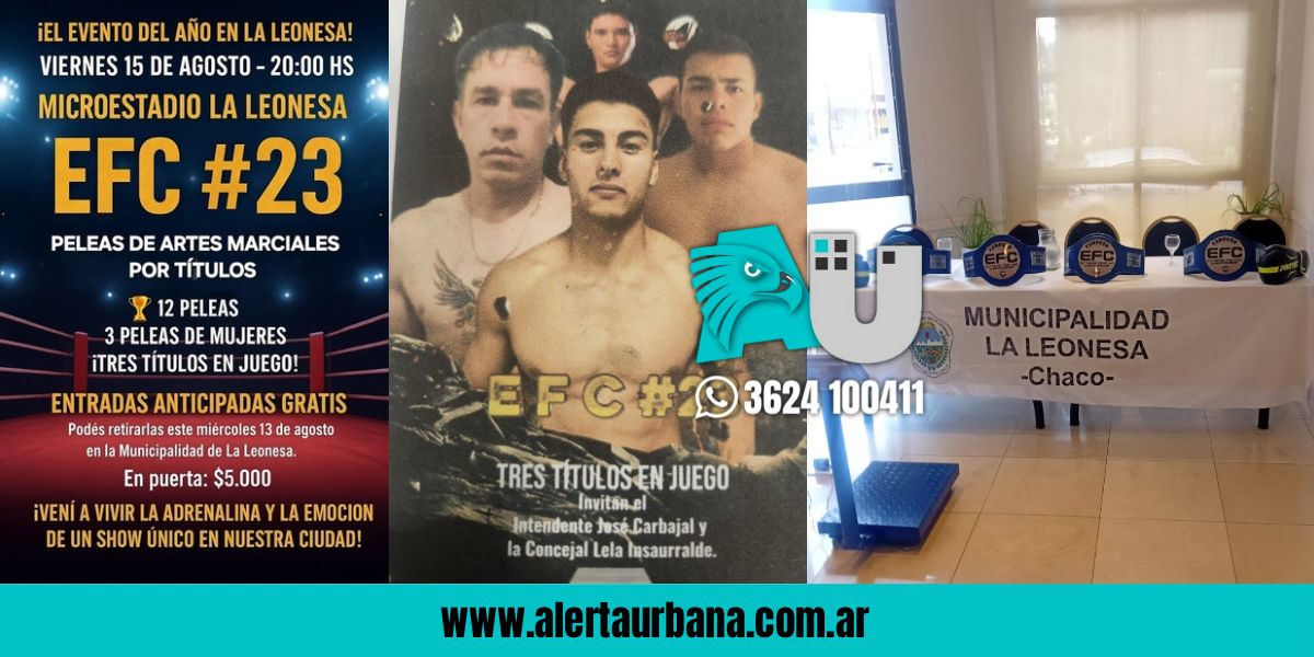 El municipio de La Leonesa auspicia “gran noche de Extreme Fighting Championship”