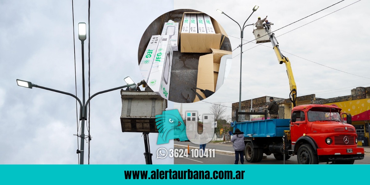 El municipio de Barranqueras mejora el alumbrado público de la ciudad
