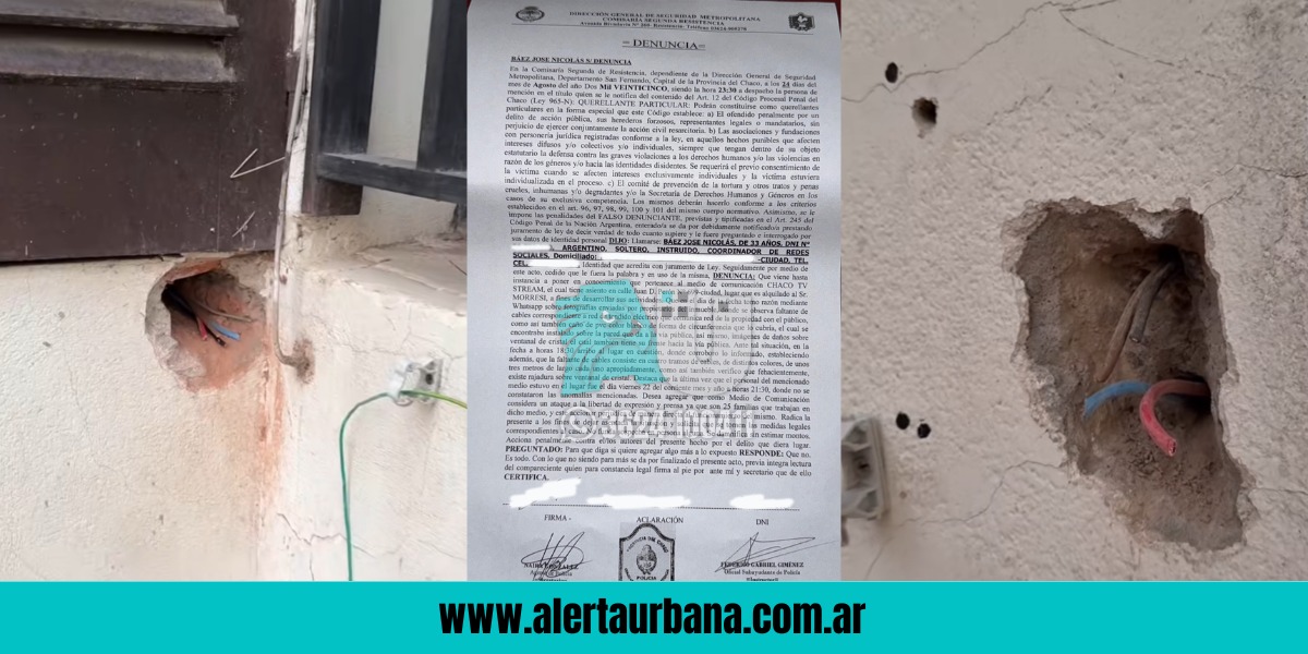 Chaco TV Stream formalizó la denuncia por el ataque a sus instalaciones