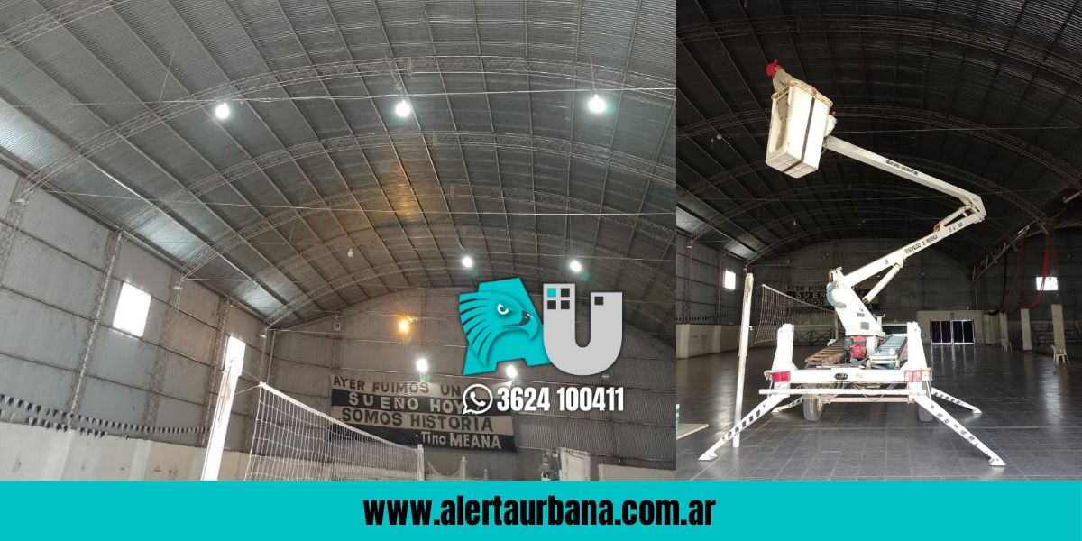 El municipio de Presidencia de la Plaza renovó la iluminación del Club Comercio 
