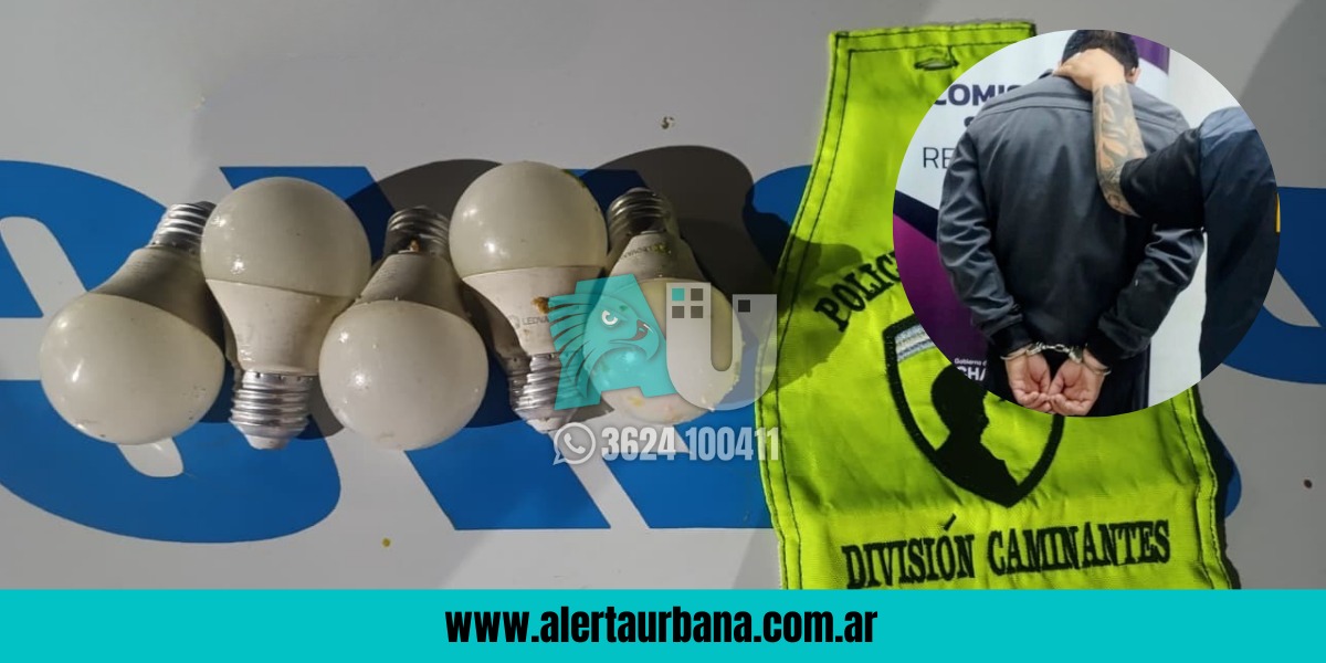 Chorro de pocas luces: lo atraparon mientras robaba focos en Resistencia