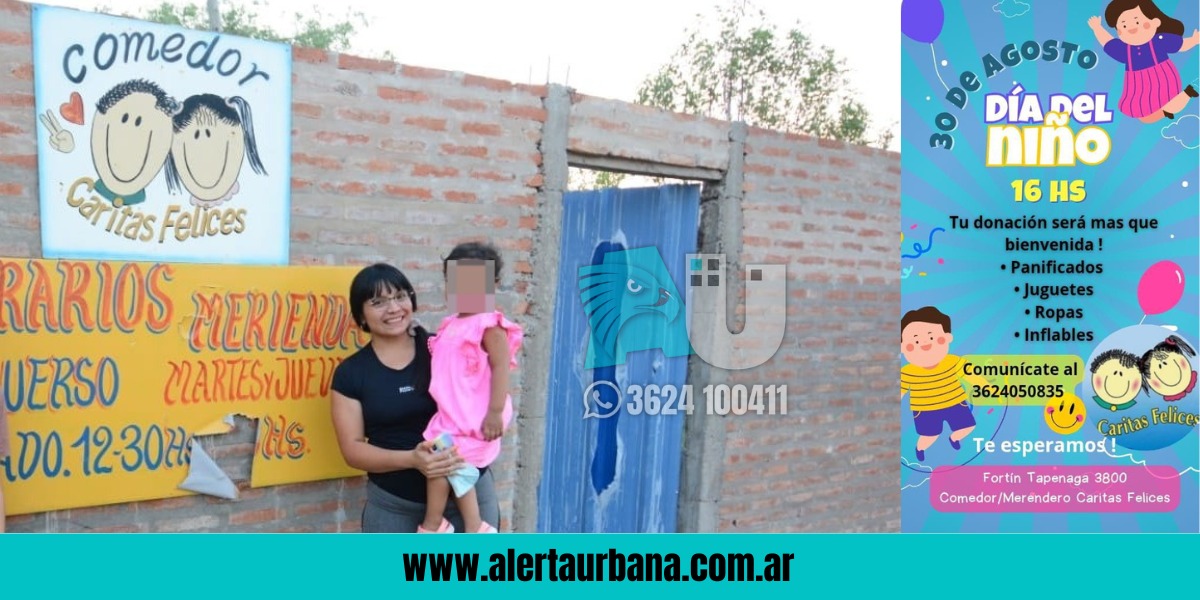 El merendero Caritas Felices festeja el Día del Niño, su octavo aniversario y apela a la solidaridad