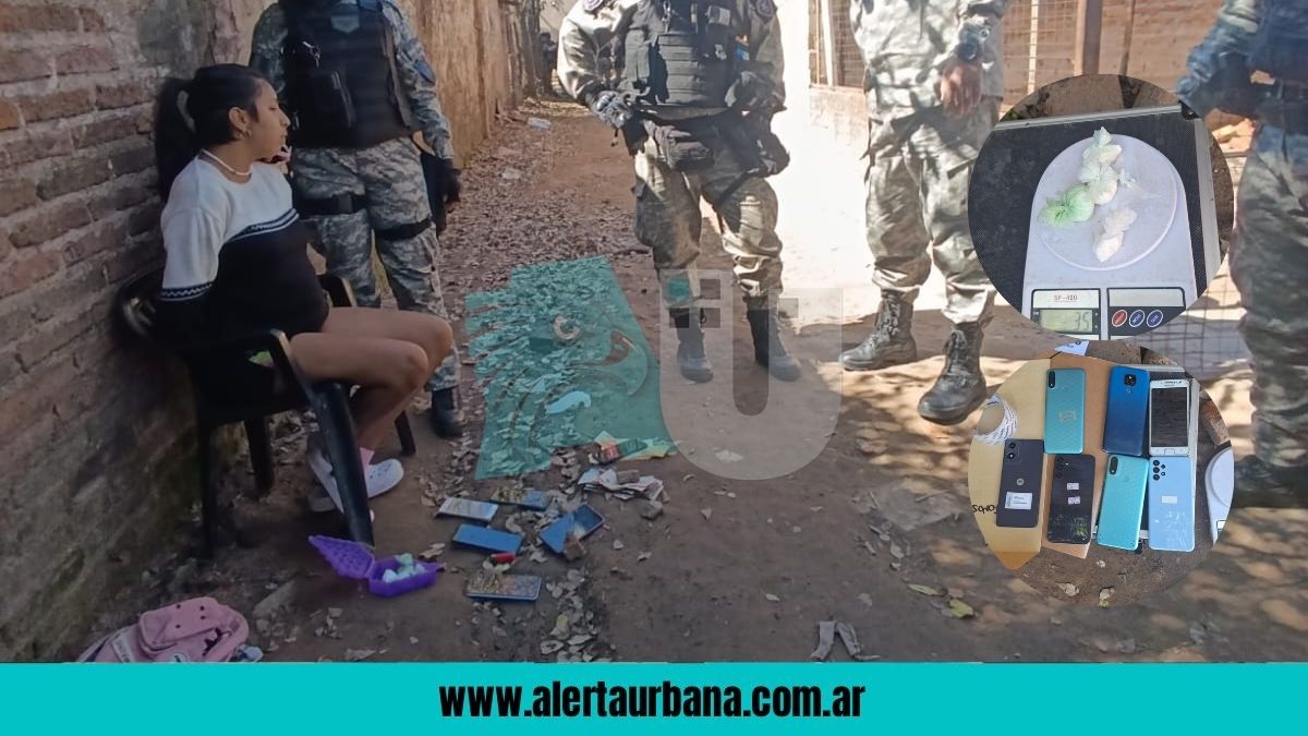 Embarazada detenida tras el decomiso de droga y celulares de dudosa procedencia