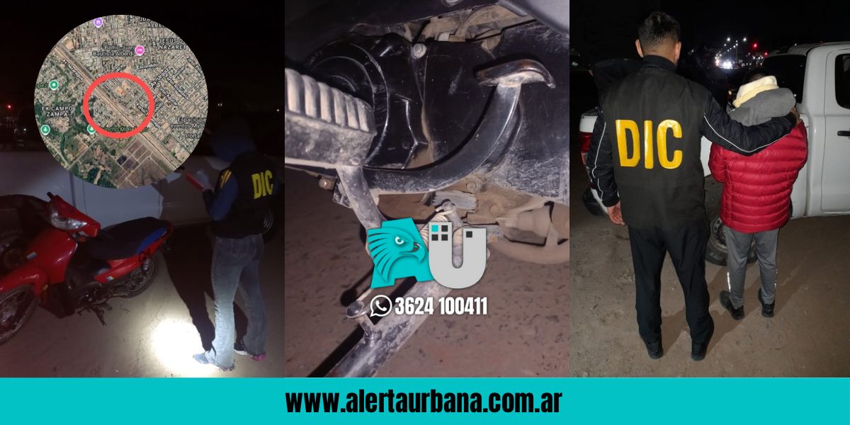 Conducía una moto robada y terminó detenido en zona Sur