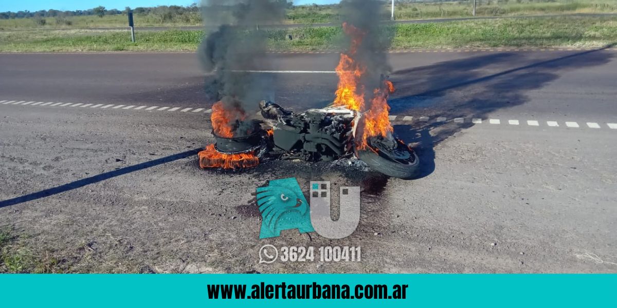  Makalle: se incendió una motocicleta en Ruta Nacional a la altura del KM 52