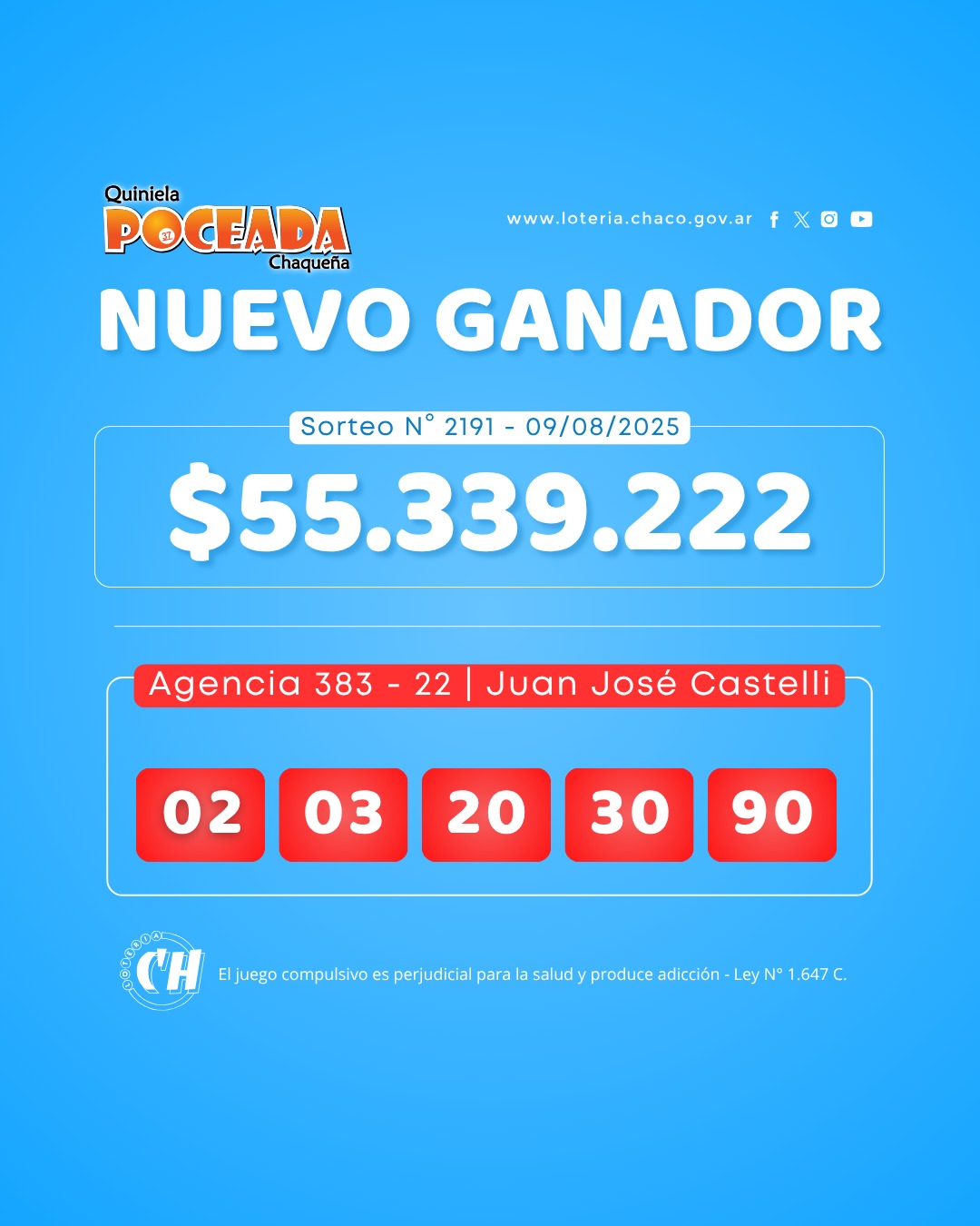 Castelli celebra con la Poceada: $ 55 millones para uno solo