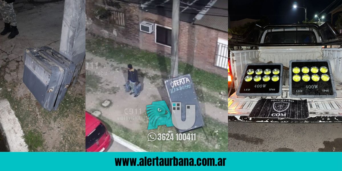 Chorro con pocas luces: lo detuvieron en Vélez Sarsfield y Laprida con dos reflectores robados 
