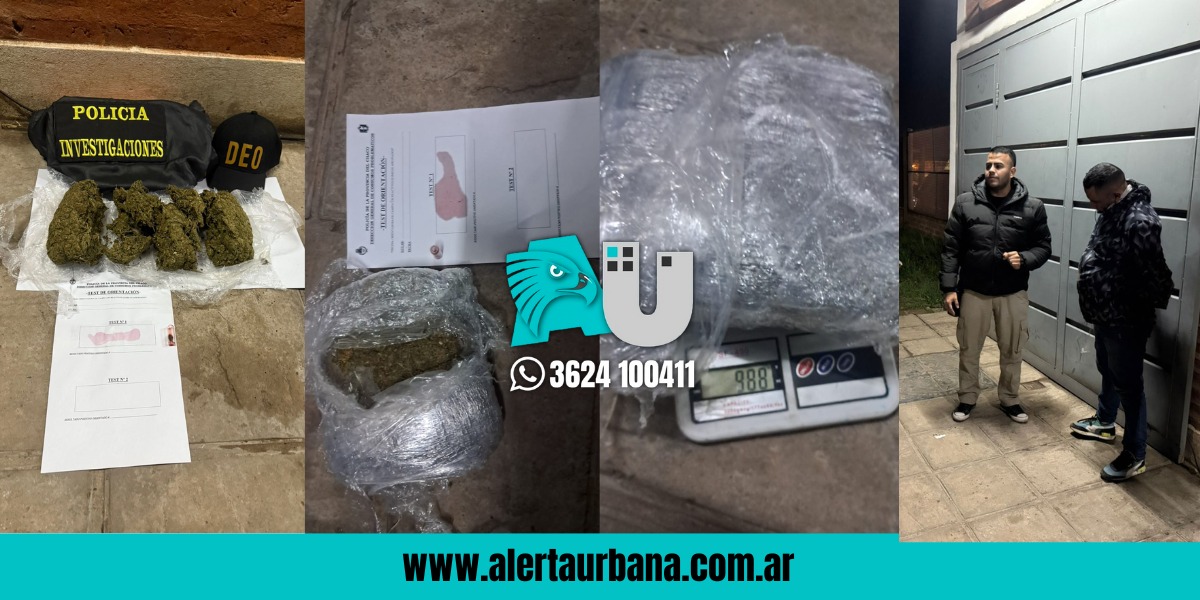 Secuestran casi un kilo de marihuana en un procedimiento en el Vista Linda
