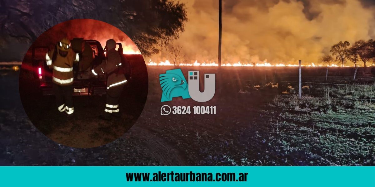 Colonia Benítez: incendio forestal pone en riesgo a viviendas y animales