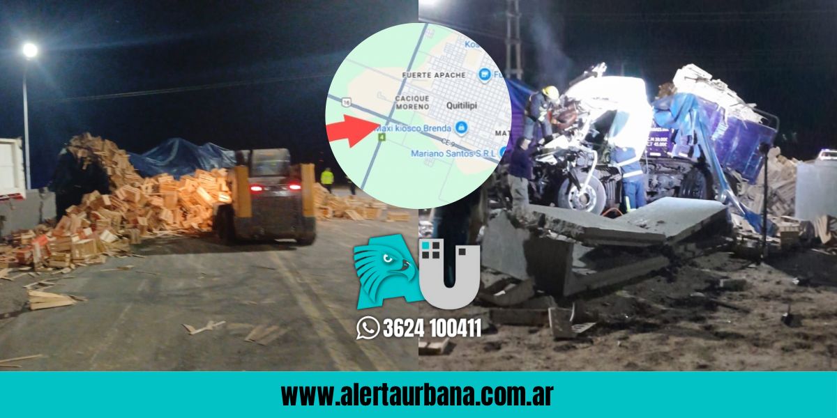 Un chofer muerto en brutal choque entre dos camiones en Quitilipi