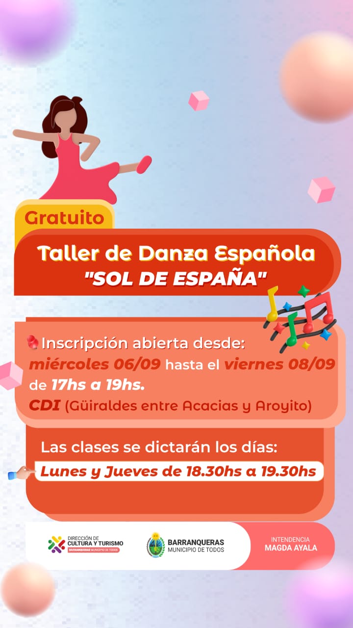 Barranqueras te invita a sumarte al nuevo taller de danzas españolas