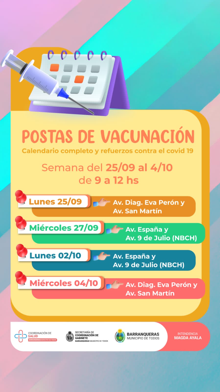 Postas de vacunación en Barranqueras