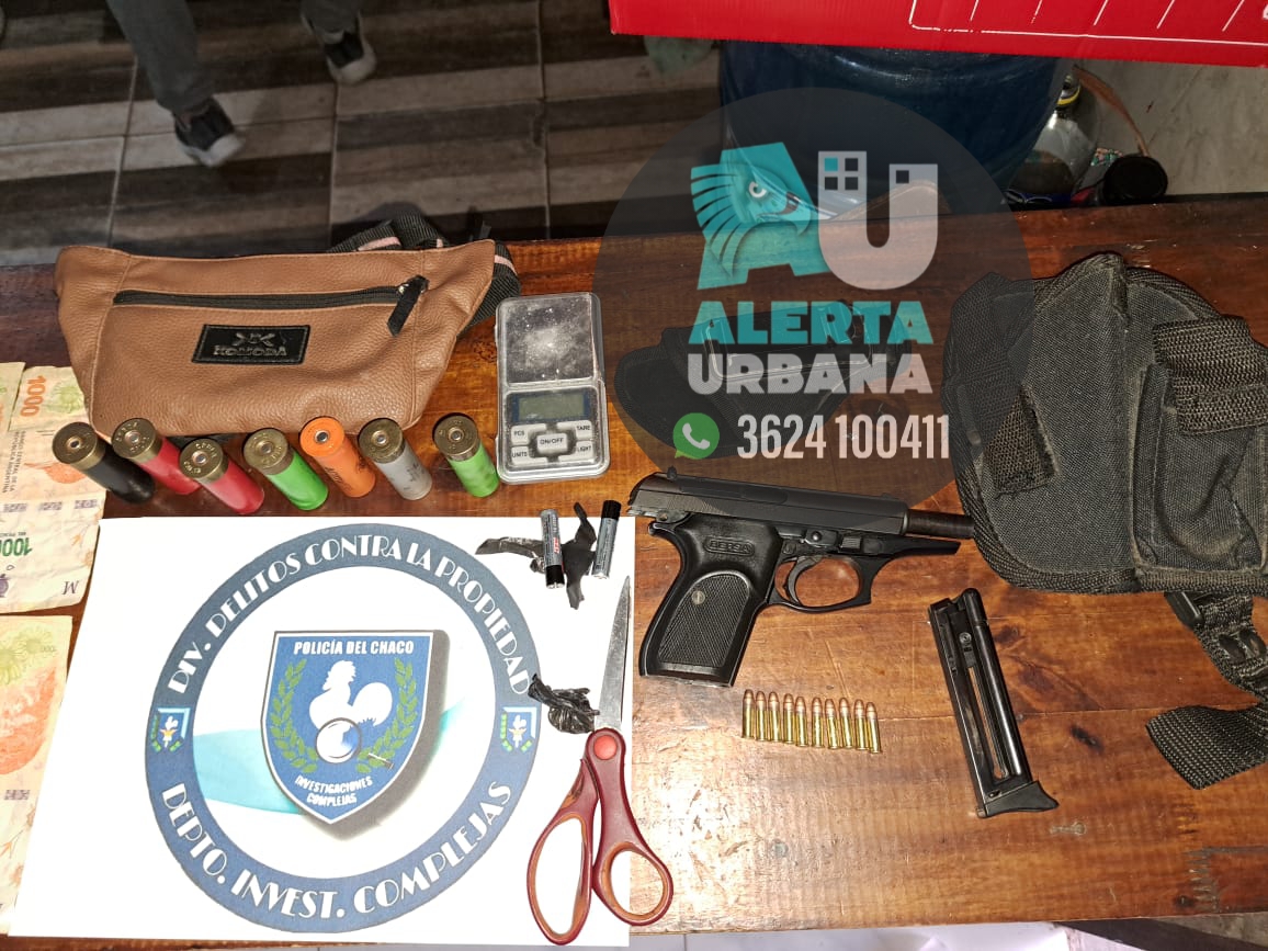 Resistencia: armas, dinero y droga secuestrados durante dos allanamientos 