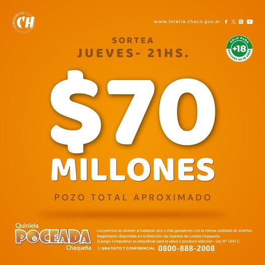 ¿Vas a tentar a la suerte?: La Poceada pone en juego 70 millones de pesos este jueves