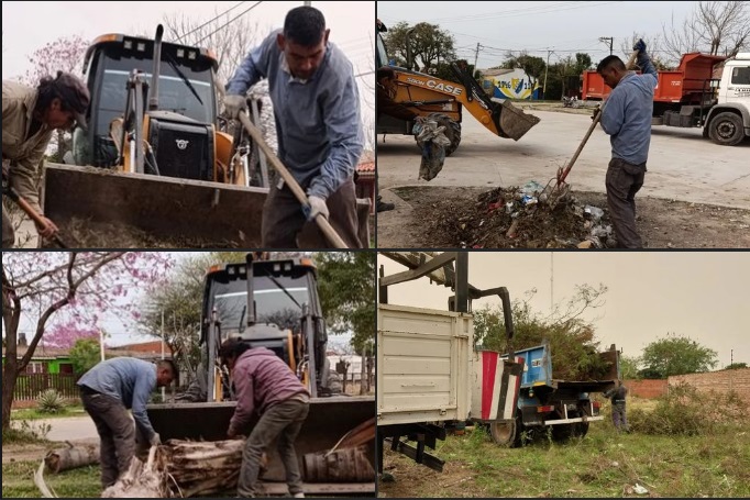 El municipio de Barranqueras continúa con las tareas de limpieza urbana