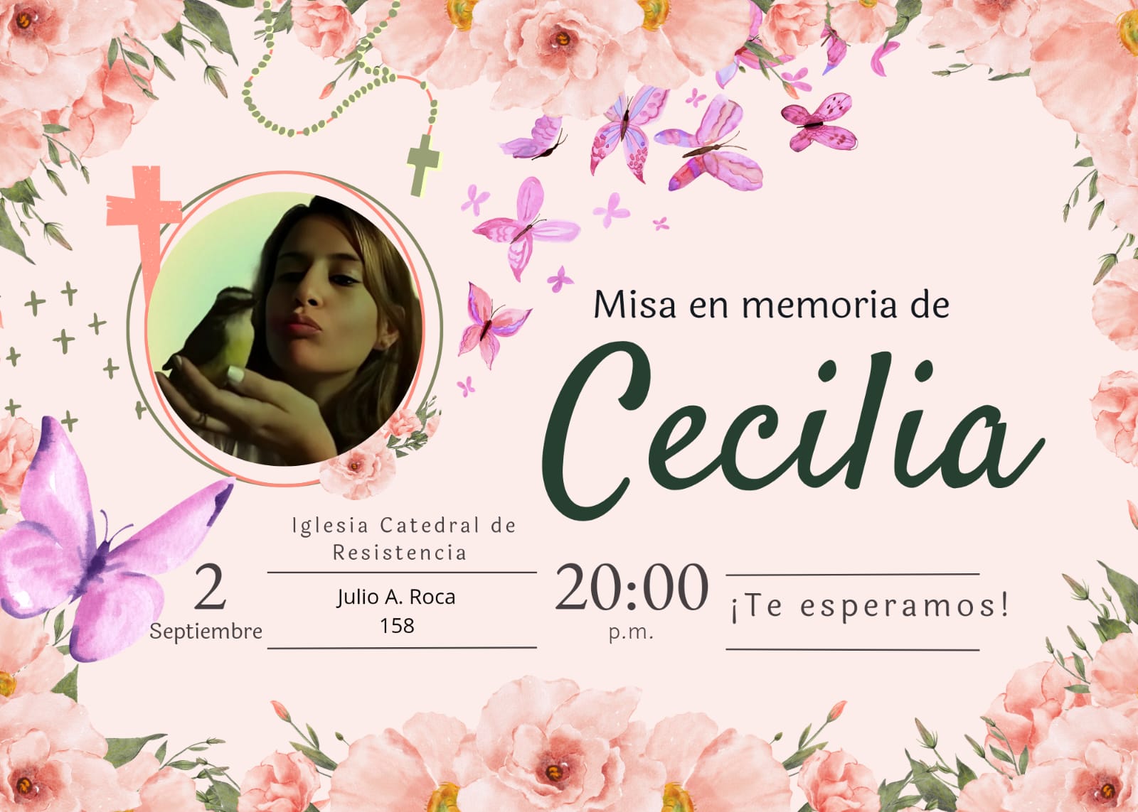  Hoy, misa por Cecilia en en la Catedral de Resistencia