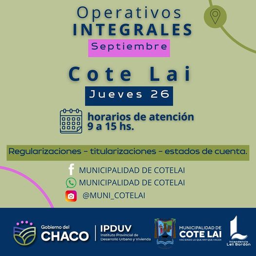 El municipio de Cote Lai anunció operativos del Ipduv en la localidad