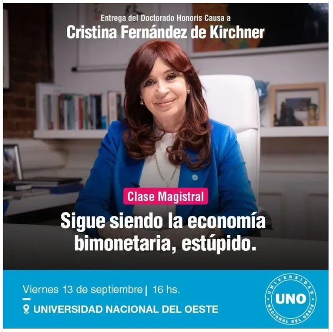 Reaparece Cristina para hablar de economía tras el cruce con Milei