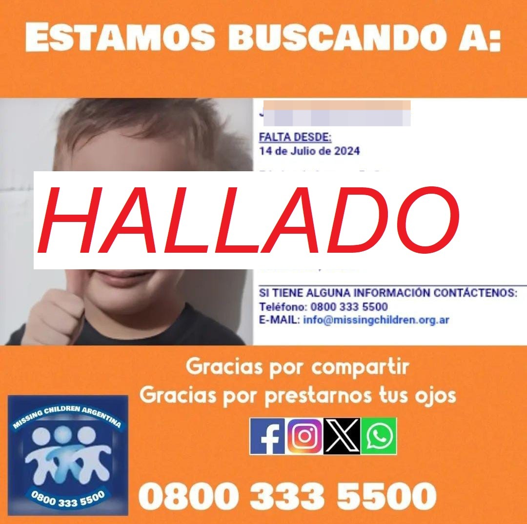 Hallaron al niño buscado en el Chaco: lo tenía su madre en Avellaneda, Buenos Aires