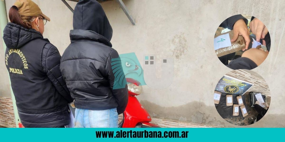 Una mujer fue detenida en Villa Libertad con 3,6 kilos de marihuana