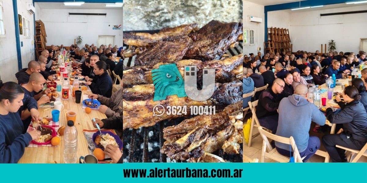 El tradicional asado quincenal: cadetes de la Escuela de Policía compartieron un ameno momento