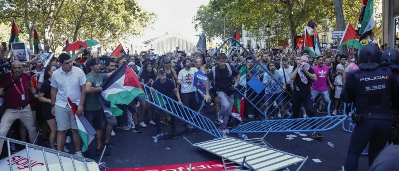 Suspendieron la Vuelta a España por protestas propalestinas y caos en Madrid 