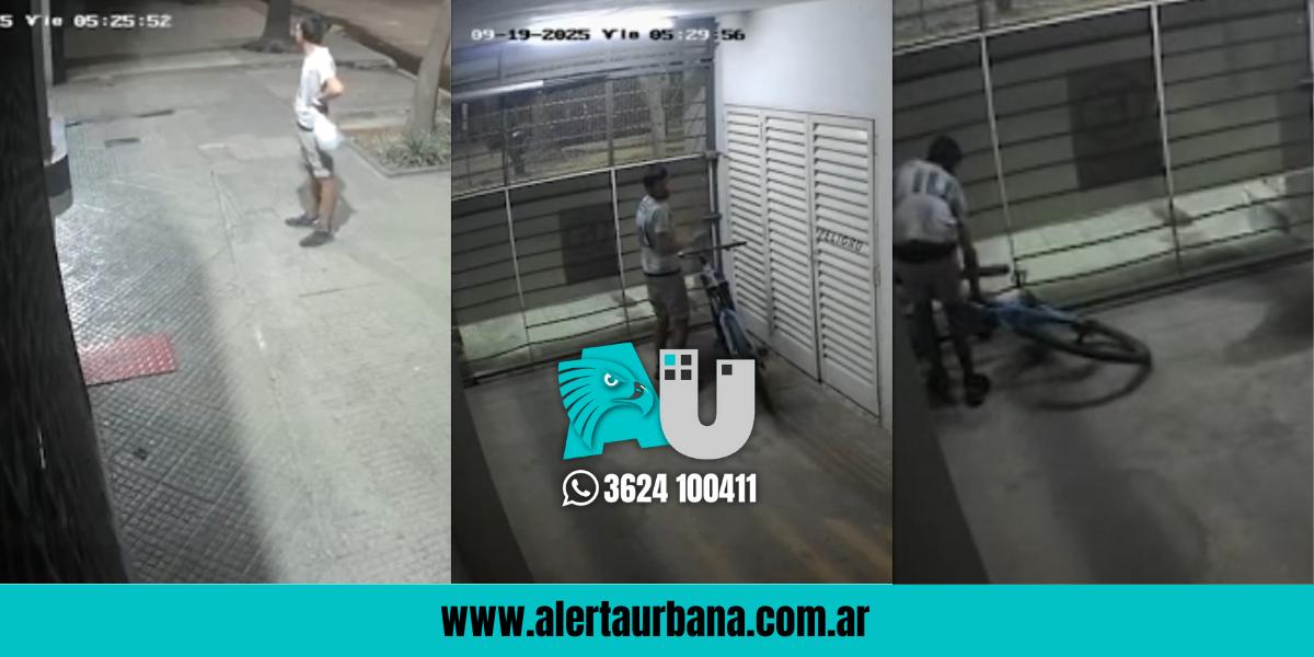 Se llevó una bici del edificio Juan Pablo II de Resistencia: 