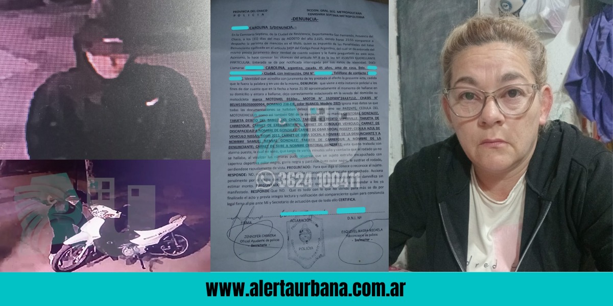 Le robaron la moto: Modista de Villa Libertad pide ayuda para recuperarla 