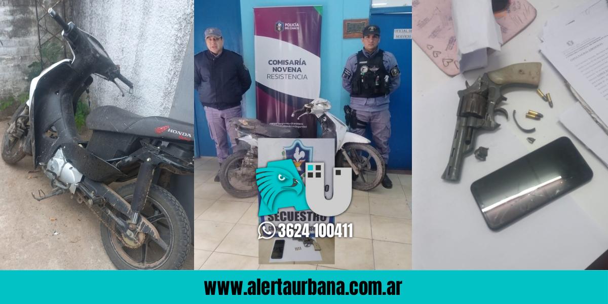 Persecución en Resistencia: delincuentes abandonaron moto, un arma y un celular