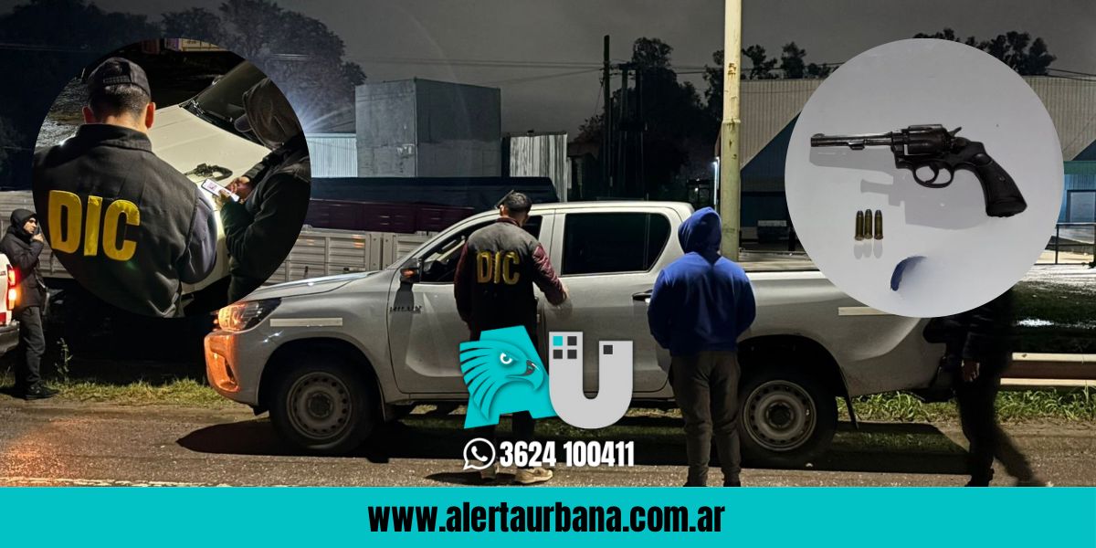 Incautan arma de fuego y hay dos detenidos en operativo sobre ruta 16