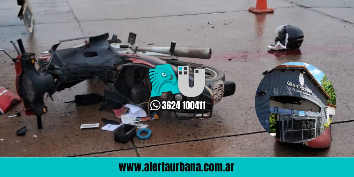 Motociclista grave tras ser embestido por un camión en el acceso de la autovía y Sarmiento