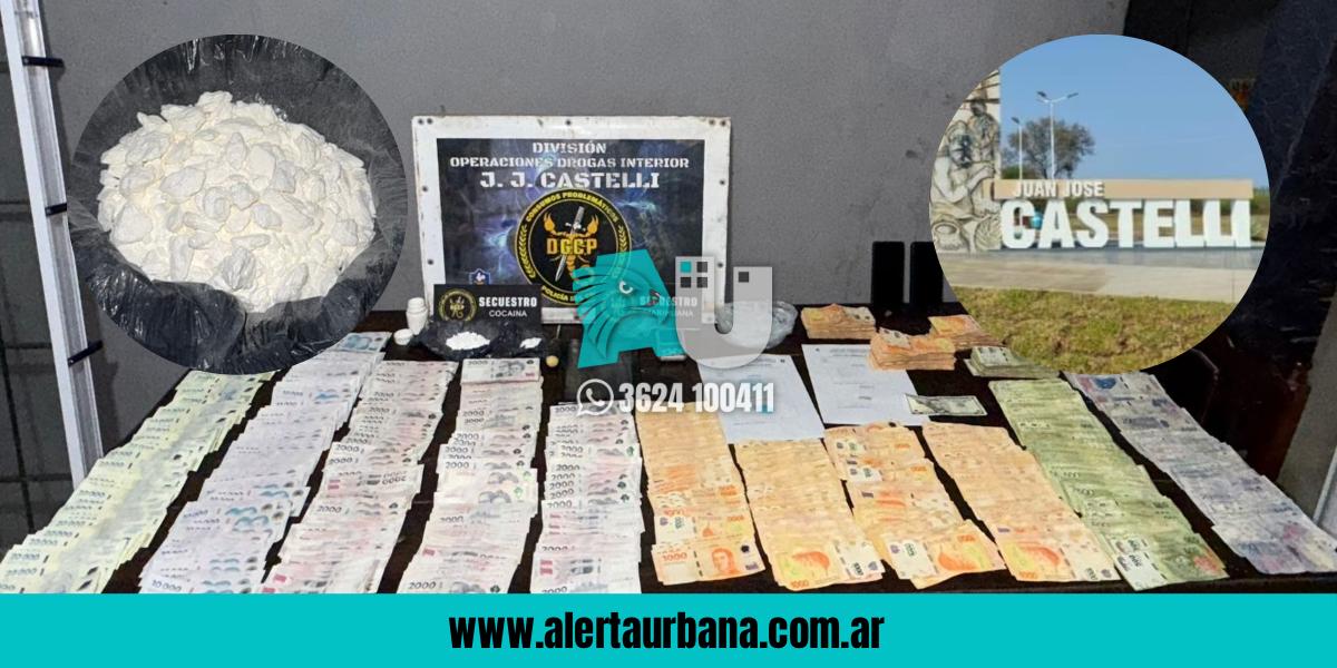 Casa usurpada funcionaba como búnker narco en Castelli: cocaína y más de $4 millones secuestrados