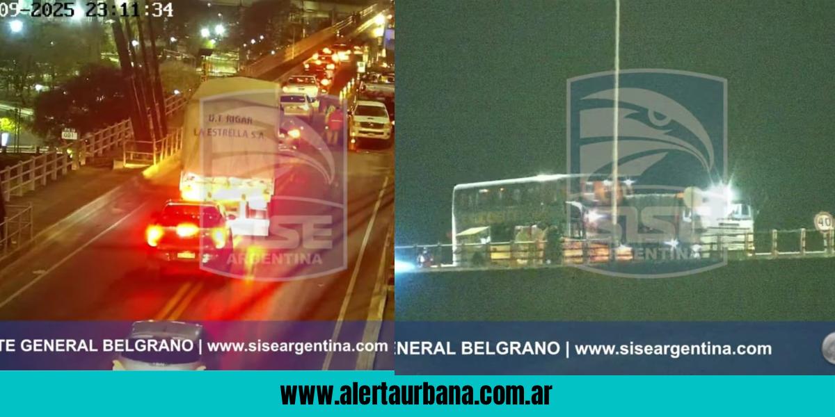 Otra vez el Puente: un colectivo quedó varado y causó serias demoras en el tránsito